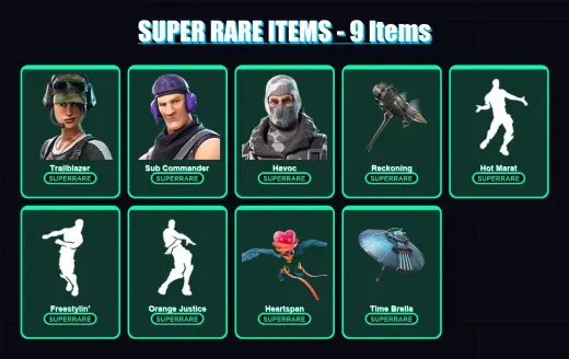 [PC/XBOX/PSN] | Trailblazer | Sub Commander | Havoc | Rox | Calamity | 46 skin | 29 pickaxe | 43 emote | 36 glider | Lv501