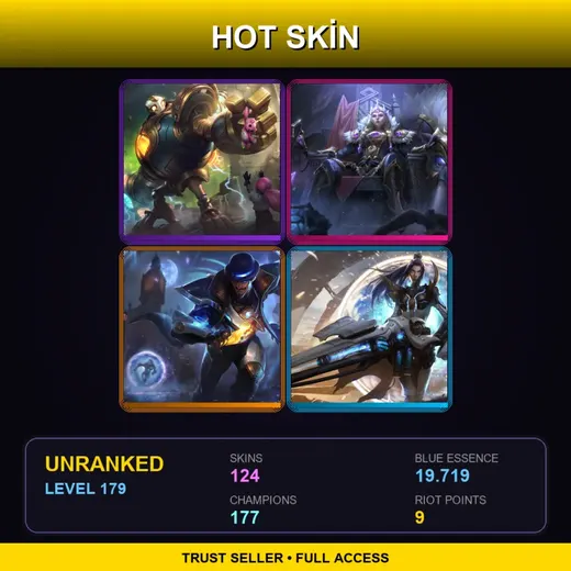 SG | Victorious Blitzcrank | Victorious Sejuani | Pulsefire Twisted Fate | Cosmic Blade Master Yi | 124 Skin | 177 Champ | Lv179