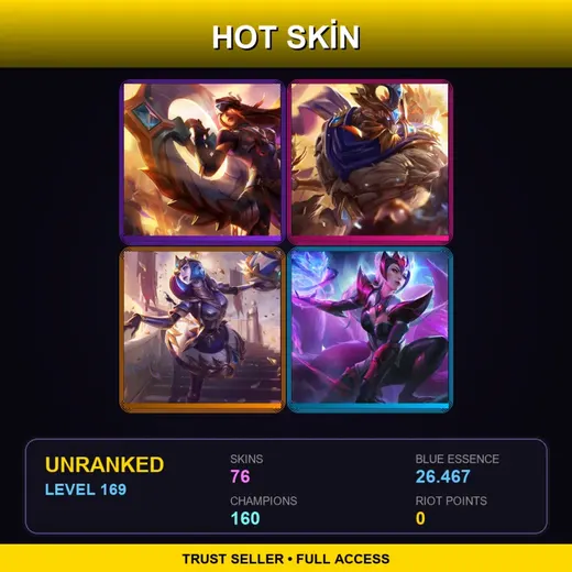 VN | Victorious Sivir | Victorious Maokai | Victorious Orianna | Challenger Ahri | 76 Skin | 160 Champ | Lv169