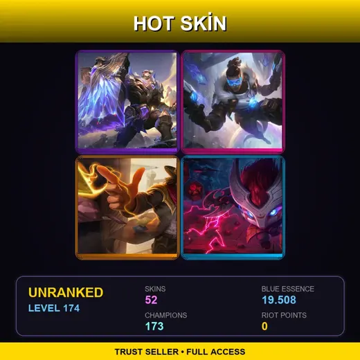 EUW | Victorious Braum | Pulsefire Lucian | High Noon Twisted Fate | Blood Moon Kennen | 52 Skin | 173 Champ | Lv174