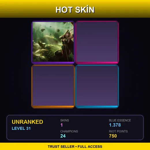 EUW | Sherwood Forest Ashe | 1 Skin | 24 Champ | Lv31