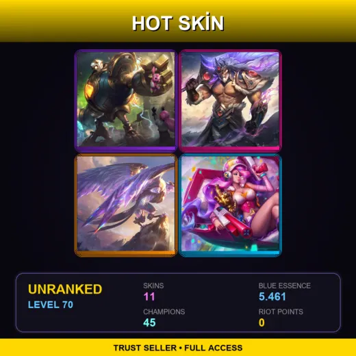 BR | Victorious Blitzcrank | Victorious Tryndamere | Victorious Anivia | Arcade Miss Fortune | 11 Skin | 45 Champ | Lv70