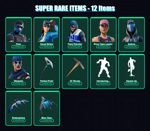[PS4/PS5/XBOX/PC] | Fixer | Cloud Striker | Point Patroller | Rose Team Leader | Sultura | 87 skin | 79 pickaxe | 107 emote | 69 glider | Lv931
