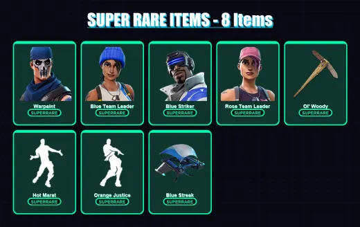 [PC/XBOX] | Warpaint | Blue Team Leader | Blue Striker | Rose Team Leader | Lynx | 80 skin | 83 pickaxe | 88 emote | 83 glider | Lv1246