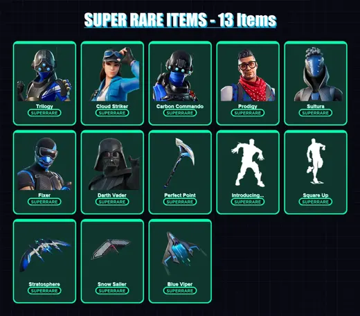 [PC/XBOX/PSN] | Trilogy | Cloud Striker | Carbon Commando | Prodigy | Sultura | 25 skin | 46 pickaxe | 56 emote | 53 glider | Lv1657