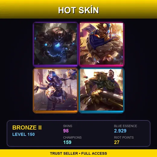 SG | Hextech Galio | Victorious Maokai | Victorious Orianna | Victorious Graves | 98 Skin | 159 Champ | Bronze II | Lv150 — Star Guardian Ekko