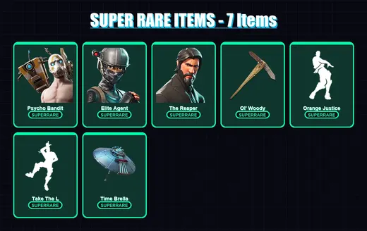 [PC/XBOX/PSN] | Psycho Bandit | Elite Agent | The Reaper | Joltara | Drift | 110 skin | 159 pickaxe | 103 emote | 92 glider | Lv1827