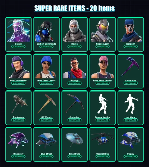 [PC/XBOX] | Galaxy | Carbon Commando | Havoc | Rogue Agent | Warpaint | 67 skin | 41 pickaxe | 63 emote | 52 glider | Lv569 — Game account