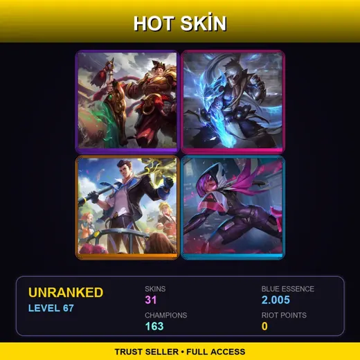 VN | Battle Academia Jayce | PROJECT: Irelia | PROJECT: Katarina | PROJECT: Mordekaiser | 31 Skin | 163 Champ | Lv67 — Snow Moon Morgana