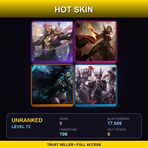 RU | Victorious Draven | High Noon Irelia | Shadow Evelynn | T1 Pyke | 8 Skin | 106 Champ | Lv72 — Groovy Zilean
