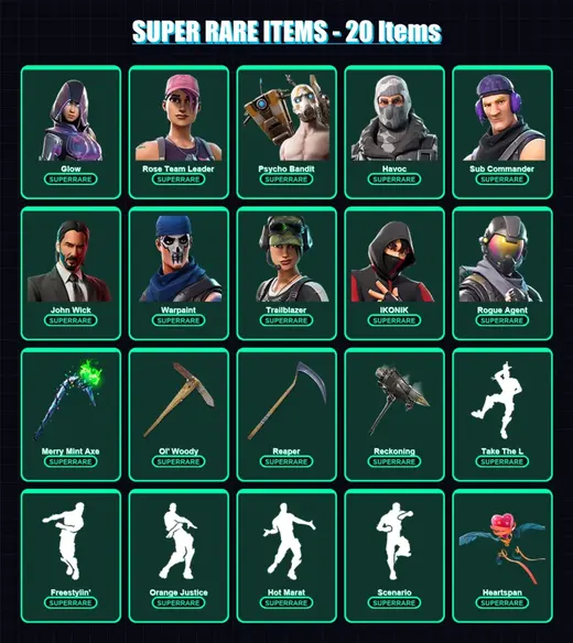 [PC/XBOX/PSN] | Glow | Rose Team Leader | Psycho Bandit | Havoc | Sub Commander | 126 skin | 78 pickaxe | 83 emote | 76 glider | Lv967 — Game account