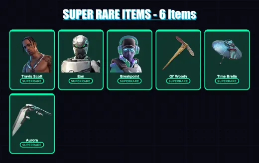 [PC/PSN] | Travis Scott | Eon | Breakpoint | Ruin | Raz | 86 skin | 104 pickaxe | 92 emote | 104 glider | Lv1525
