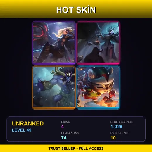 EUNE | Riot Kayle | Judgment Kayle | Unchained Alistar | Happy Elf Teemo | 4 Skin | 74 Champ | Lv45