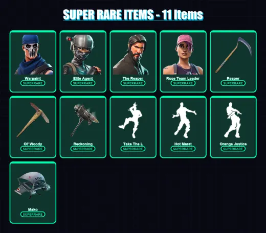 [PS4/PS5/PC] | Warpaint | Elite Agent | The Reaper | Rose Team Leader | Ragnarok | 48 skin | 51 pickaxe | 56 emote | 60 glider | Lv788