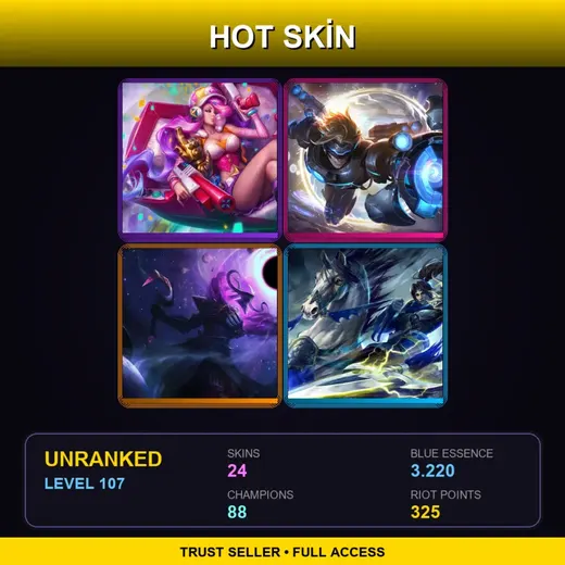 LAN | Battle Academia Ezreal | Arcade Miss Fortune | Pulsefire Ezreal | Blood Moon Yasuo | 24 Skin | 88 Champ | Lv107 — Sailor Gangplank