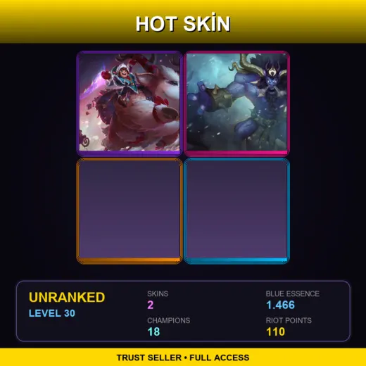 EUW | Workshop Nunu & Willump | Unchained Alistar | 2 Skin | 18 Champ | Lv30