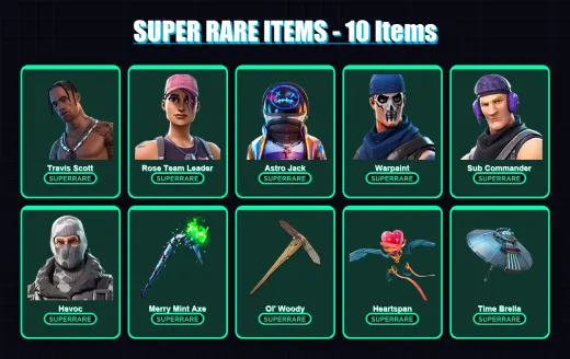 [PC/XBOX/PSN] | Travis Scott | Rose Team Leader | Astro Jack | Warpaint | Sub Commander | 76 skin | 69 pickaxe | 62 emote | 60 glider | Lv860