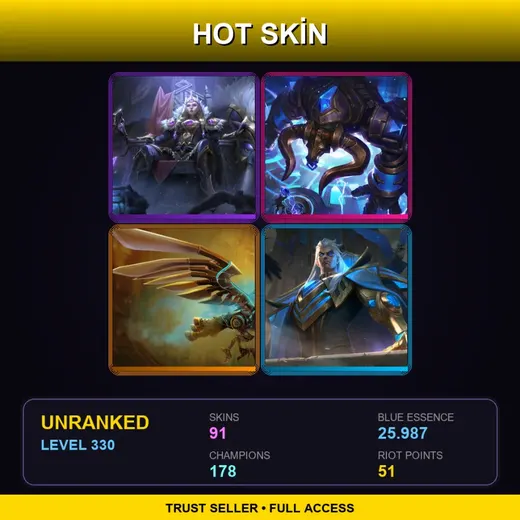 EUNE | Victorious Sejuani | Hextech Alistar | Hextech Anivia | Hextech Swain | 91 Skin | 178 Champ | Lv330