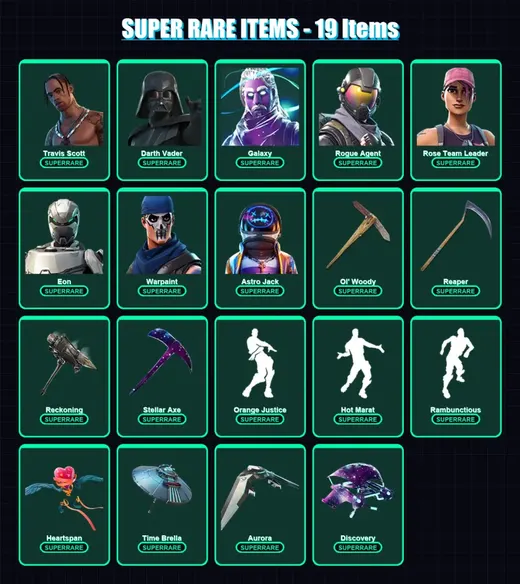 [PC/XBOX/PSN] | Travis Scott | Darth Vader | Galaxy | Rogue Agent | Rose Team Leader | 220 skin | 189 pickaxe | 161 emote | 163 glider | Lv1853