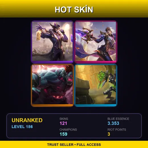 EUNE | Victorious Twisted Fate | Victorious Fiora | Hextech Sion | Hextech Singed | 121 Skin | 159 Champ | Lv186