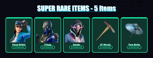 [PS4/PS5/XBOX/PC] | Cloud Striker | Trilogy | Xander | Deadpool | Fade | 125 skin | 174 pickaxe | 113 emote | 145 glider | Lv2519