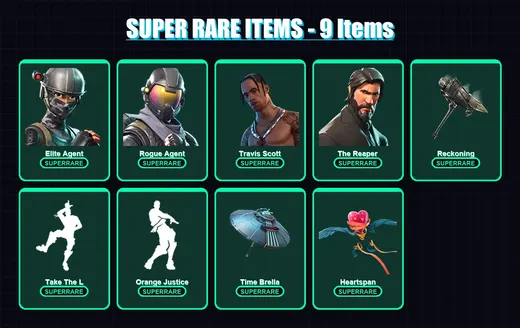 [PS4/PS5/XBOX/PC] | Elite Agent | Rogue Agent | Travis Scott | The Reaper | Drift | 74 skin | 81 pickaxe | 88 emote | 90 glider | Lv1562