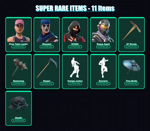 [PS4/PS5/PC] | Rose Team Leader | Warpaint | IKONIK | Rogue Agent | Ruin | 78 skin | 105 pickaxe | 90 emote | 86 glider | Lv1230