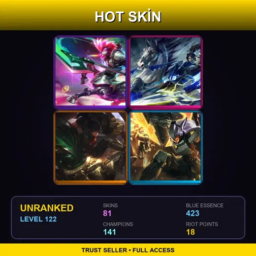 LAN | PROJECT: Leona | Arcade Hecarim | Elderwood Hecarim | Blood Moon Pyke | 81 Skin | 141 Champ | Lv122
