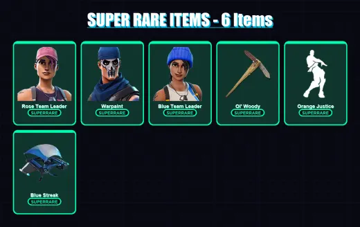 [PS4/PS5/XBOX/PC] | Rose Team Leader | Warpaint | Blue Team Leader | Drift | Toxic Trooper | 12 skin | 12 pickaxe | 15 emote | 14 glider | Lv187