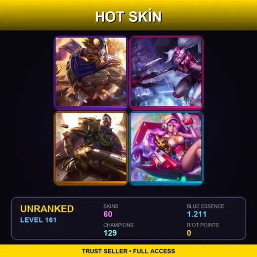 SG | Victorious Maokai | Challenger Nidalee | Victorious Graves | Arcade Miss Fortune | 60 Skin | 129 Champ | Lv161 — LoL account