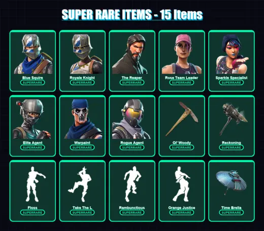 [PC/XBOX] | Blue Squire | Royale Knight | The Reaper | Rose Team Leader | Sparkle Specialist | 46 skin | 41 pickaxe | 64 emote | 51 glider | Lv637