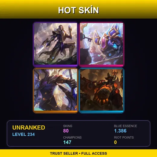 VN | Victorious Lucian | Hextech Kog'Maw | Victorious Aatrox | High Noon Urgot | 80 Skin | 147 Champ | Lv234