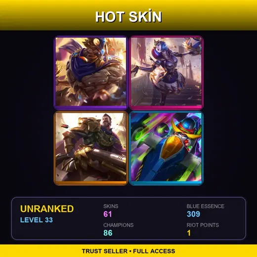 EUW | Victorious Maokai | Victorious Orianna | Victorious Graves | Arcade Corki | 61 Skin | 86 Champ | Lv33