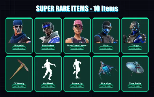 [PC/XBOX/PSN] | Warpaint | Blue Striker | Rose Team Leader | Fixer | Trilogy | 73 skin | 108 pickaxe | 95 emote | 98 glider | Lv1437