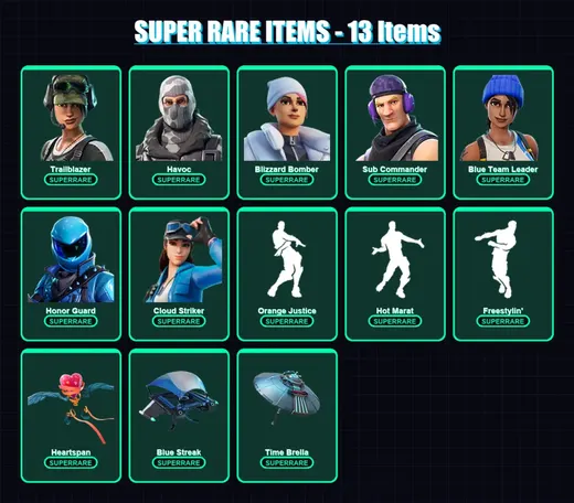 [PC/XBOX] | Trailblazer | Havoc | Blizzard Bomber | Sub Commander | Blue Team Leader | 41 skin | 47 pickaxe | 70 emote | 49 glider | Lv932