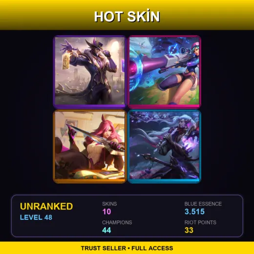 RU | Victorious Twisted Fate | Arcade Caitlyn | Battle Academia Katarina | Dream Dragon Yasuo | 10 Skin | 44 Champ | Lv48 — Samurai Yi