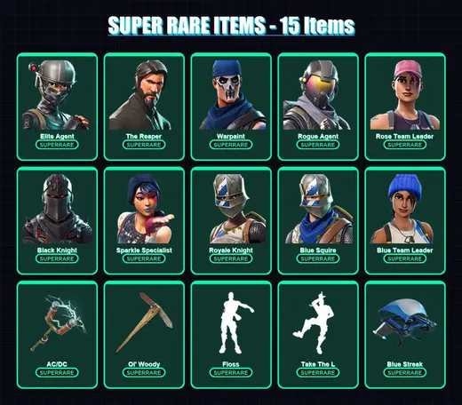 [PS4/PS5/XBOX/PC] | Elite Agent | The Reaper | Warpaint | Rogue Agent | Rose Team Leader | 18 skin | 10 pickaxe | 19 emote | 14 glider | Lv126