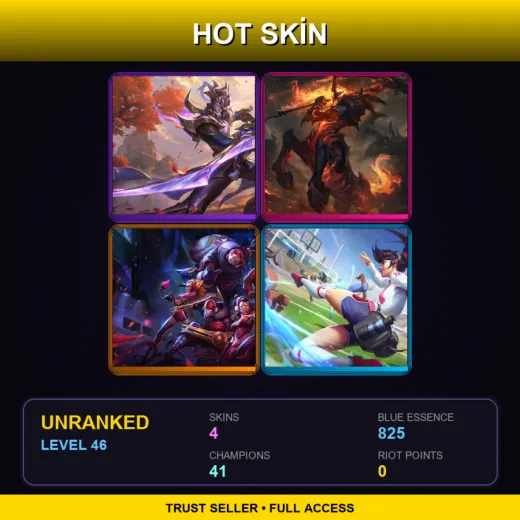 EUW | Victorious Master Yi | High Noon Hecarim | SKT T1 Lee Sin | All-star Akali | 4 Skin | 41 Champ | Lv46