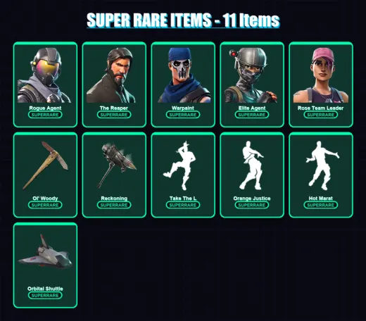 [PC/PSN] | Rogue Agent | The Reaper | Warpaint | Elite Agent | Rose Team Leader | 54 skin | 79 pickaxe | 74 emote | 74 glider | Lv894
