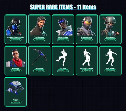 [PC/XBOX/PSN] | Carbon Commando | The Reaper | Blue Striker | Rogue Agent | Elite Agent | 86 skin | 59 pickaxe | 81 emote | 51 glider | Lv806