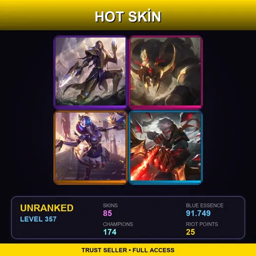 TR | Victorious Lucian | Conqueror Alistar | Victorious Orianna | Conqueror Varus | 85 Skin | 174 Champ | Lv357