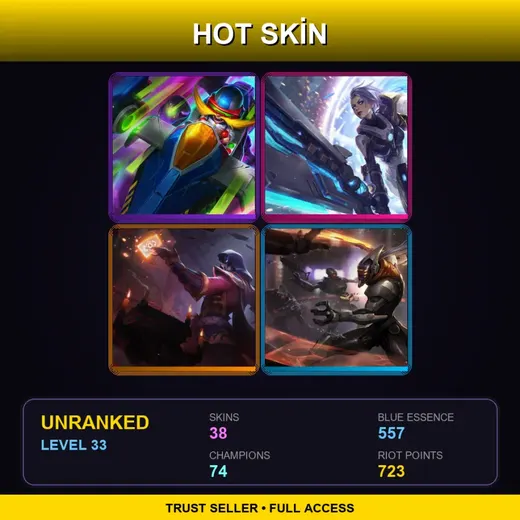 EUNE | Blood Moon Twisted Fate | PROJECT: Yi | Arcade Corki | Pulsefire Riven | 38 Skin | 74 Champ | Lv33