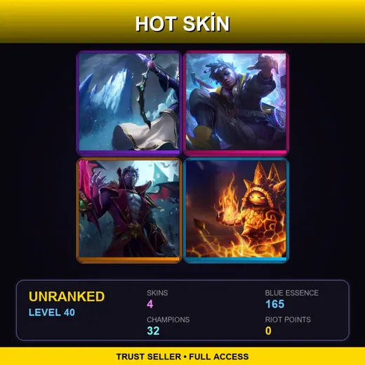 TR | Queen Ashe | True Damage Ekko | Count Kassadin | Molten Rammus | 4 Skin | 32 Champ | Lv40