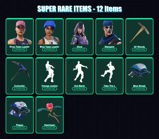 [PS4/PS5/XBOX/PC] | Rose Team Leader | Blue Team Leader | Glow | Warpaint | Dark Voyager | 62 skin | 44 pickaxe | 55 emote | 53 glider | Lv501