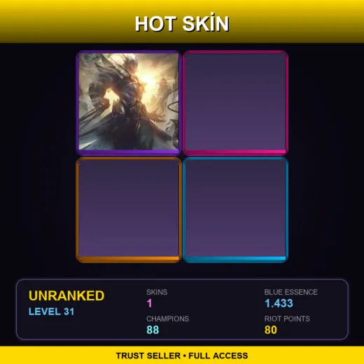 NA | Lunar Emperor Thresh | 1 Skin | 88 Champ | Lv31