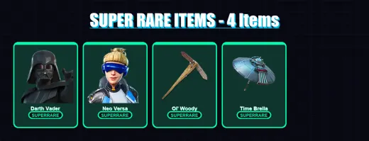 [PS4/PS5/XBOX/PC] | Darth Vader | Neo Versa | The Foundation | Fade | Deadpool | 73 skin | 127 pickaxe | 114 emote | 118 glider | Lv1976