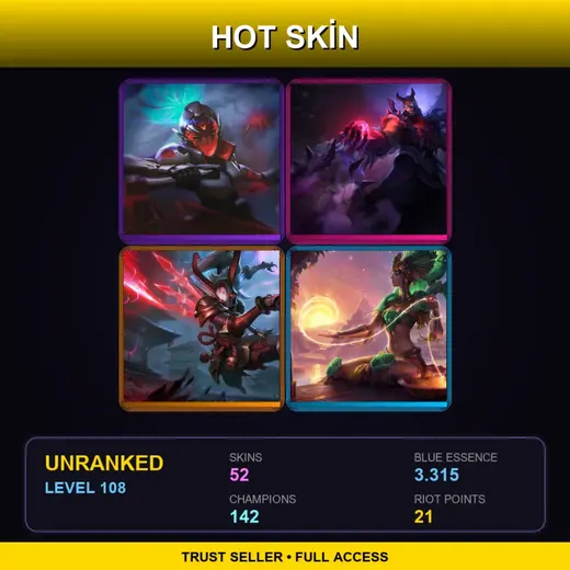 ME | PROJECT: Akali | Blood Moon Shen | Blood Moon Kalista | Sun Goddess Karma | 52 Skin | 142 Champ | Lv108