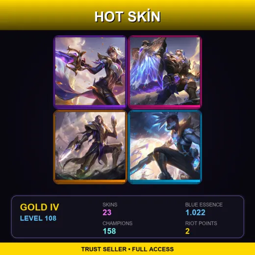 EUW | Victorious Fiora | Victorious Braum | Victorious Lucian | Pulsefire Ekko | 23 Skin | 158 Champ | Gold IV | Lv108