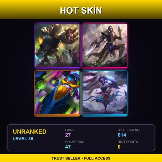 VN | Victorious Blitzcrank | Victorious Lucian | Spirit Blossom Kindred | PROJECT: Warwick | 27 Skin | 47 Champ | Lv85