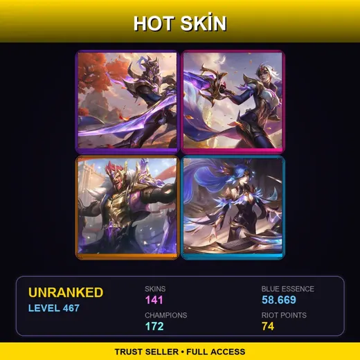 LAS | Victorious Master Yi | Victorious Fiora | Victorious Draven | Victorious Sona | 141 Skin | 172 Champ | Lv467